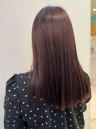 セミロング カラー ブリーチしない暖色 カラー🥀杉 優菜のヘアスタイル