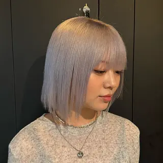 ミディアム カラー ヘアアレンジ 🌷韓国淡色ブリーチ 特化／りの🪽のヘアスタイル