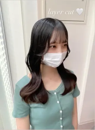 ロング 銀座／レイヤーカット 🤍内野すみれのヘアスタイル