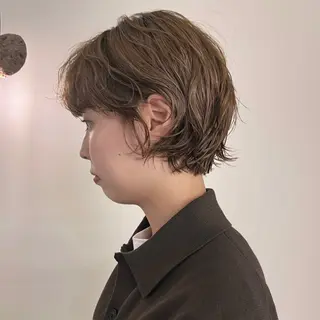 ショート パーマ メンズハイトーン/栄 /イトウタケルのヘアスタイル