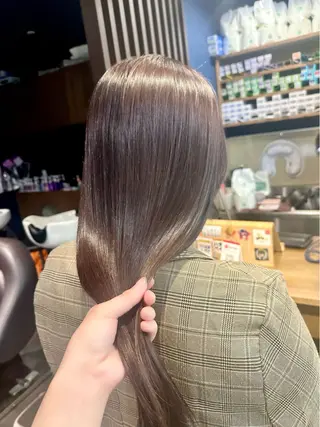 ロング カラー 縮毛矯正+モテカラー 🎀✨MIHOのヘアスタイル