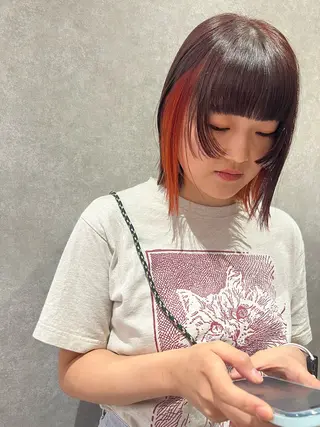 ミディアム カラー 韓国風スタイル 🍓MIZUKI🍓のヘアスタイル