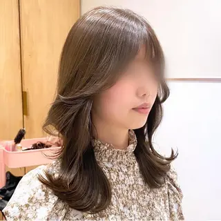 セミロング 韓国くびれレイヤー 🇰🇷はづきのヘアスタイル