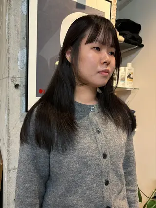 セミロング カラー 永田 愛莉のヘアスタイル