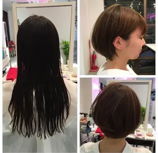 ショート カラー パーマ 羽田 ひろむのヘアスタイル