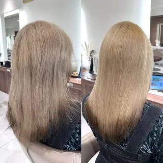 セミロング 安井　昴 💫ブリーチ縮毛矯正のヘアスタイル