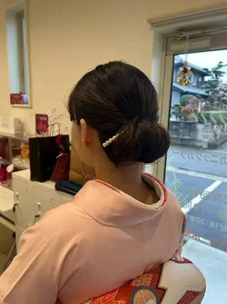 ミディアム ヘアアレンジ アミオーガニック カラーのヘアスタイル