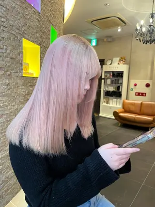 カラー 透明感カラー✨🩵 韓国ヘアkanatoのヘアスタイル