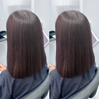 セミロング カラー 顔周り🎀 ハイトーン🎀愛美のヘアスタイル