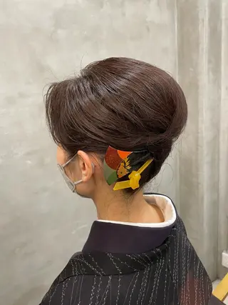 ミディアム ヘアアレンジ 【ピンク/韓国ヘア/ ヘアセット】亜海のヘアスタイル