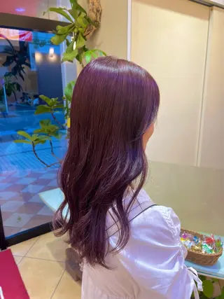 セミロング カラー 最高の髪質改善🩵 艶カラー 惠美のヘアスタイル