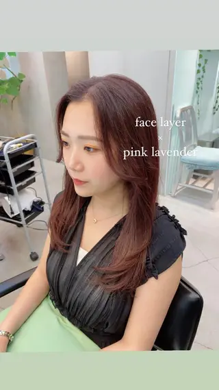 セミロング カラー 岡野 静華のヘアスタイル