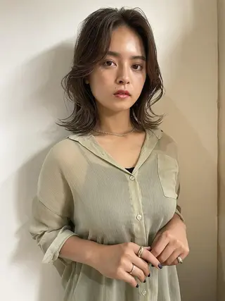 セミロング ioe 梅田のヘアスタイル