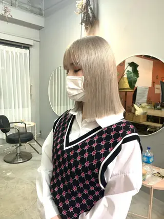 ミディアム カラー パーマ ヘアアレンジ ネイル マツエク・マツパ アイブロウ chapter問屋町 💘小室明華のヘアスタイル