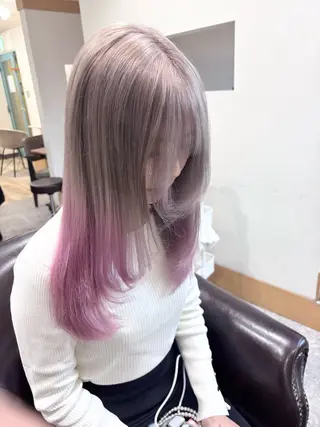 ロング カラー ブリーチ予約率90% 以上✨森山陽向のヘアスタイル
