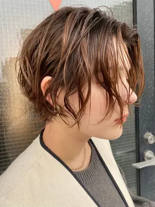 ショート パーマ フラミューム伊勢崎所属・ㅤ ㅤ ㅤ ㅤ あゆみのヘアスタイル
