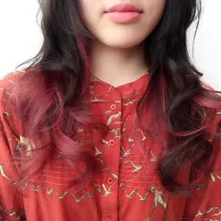 ミディアム セミロング ロング カラー ヘアアレンジ Re:ta KANZOのヘアスタイル