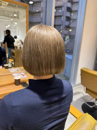 ショート カラー 鈴木弥月/透明感カラ ー/ボブ/髪質改善のヘアスタイル