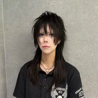 セミロング カラー rilas博多所属・博多JYUI/ウルフ ハイトーン/デザインのヘアスタイル