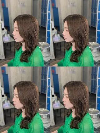 セミロング カラー メンズパーマ/顔周り レイヤー店長えのもとのヘアスタイル