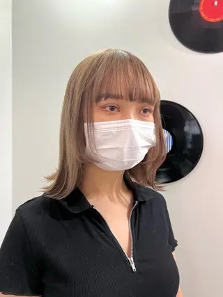 ミディアム カラー ヘアアレンジ 🧨ブリーチー×ボブ レイヤー💎じゅえるのヘアスタイル