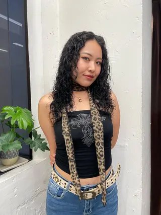 セミロング パーマ コーンロウ／ブレイズ SYUのヘアスタイル