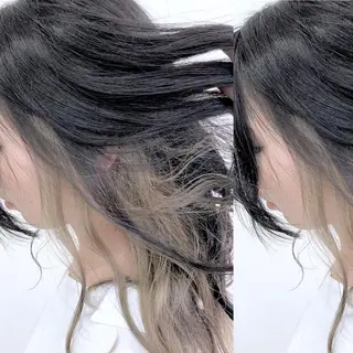 ミディアム カラー JuNブリーチに 縮毛矯正するプロのヘアスタイル