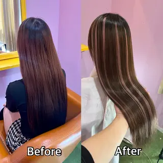 ロング シール＋ちび編み込み エクステ梅田🐨のヘアスタイル