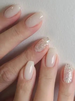 ネイル ネイリストゆか💅 長さだし、深爪矯正のネイルデザイン