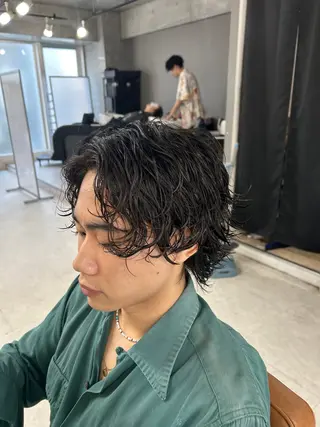 パーマ メンズ カズキ🌼曲がる縮毛 /くせ毛パーマのヘアスタイル