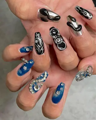 セミロング ネイル Statice所属・YUNA FUKUDAのネイルデザイン