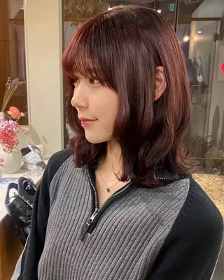 ミディアム カラー NIKO/名古屋/ 伏見/花屋併設のヘアスタイル