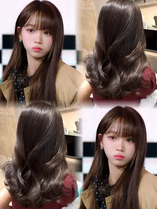 ミディアム カラー レイヤー/韓国 ハイトーン興津史弥のヘアスタイル