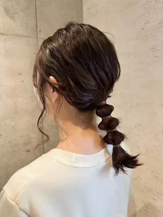 セミロング カラー ヘアアレンジ 女性に人気♪ はやしほのかのヘアスタイル