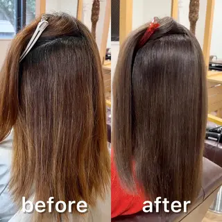 ミディアム カラー パーマ KIZU 髪質改善 オカルト怪談のヘアスタイル