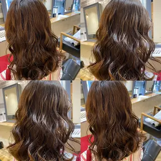 セミロング ヘアアレンジ 艶カラー/韓国顔周り 🎀mamiのヘアスタイル