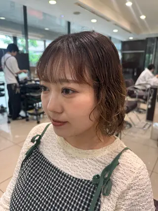 ショート コテ巻き風/ボブ パーマ🌼杉田 萌恵のヘアスタイル