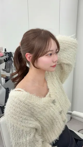 ロング カラー 韓国ヘア/レイヤー/ 顔まわり足立遥奈のヘアスタイル