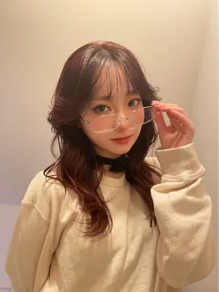 ロング カラー ブリーチ無し透明感 カラー🎀rencaのヘアスタイル