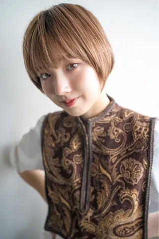 ショート カラー benji仙台所属・KOKI/ ボブ/ パーマ/透明感カラーのヘアスタイル