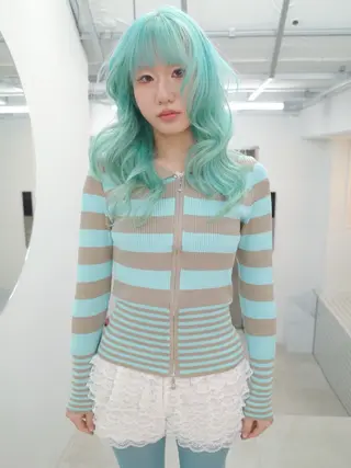 セミロング カラー IDE AYANEのヘアスタイル