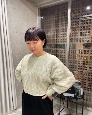 ミディアム カラー パーマ 表参道/髪質改善・ 透明感 colorのヘアスタイル