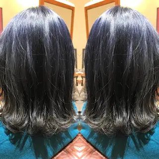 ミディアム カラー シールエクステ⭐️ オオミタクヤのヘアスタイル