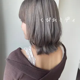 ミディアム カラー ボブウルフ／ボブ Satsuki【名駅のヘアスタイル