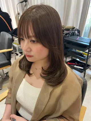 ミディアム 韓国レイヤー/顔周り /ブリーチことこのヘアスタイル