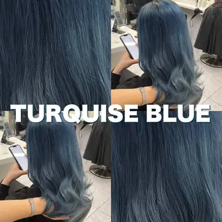 セミロング 寒色＆ブリーチ特化 寒色MiOのヘアスタイル