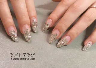 セミロング ネイル ツメトマツゲ .のネイルデザイン