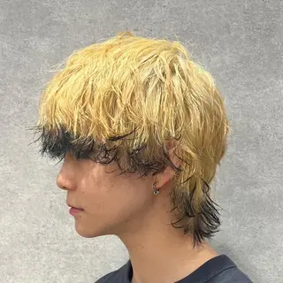 ショート カラー パーマ メンズ デザイン/ハイトーン 指名No.1パフのヘアスタイル