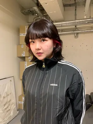 ミディアム カラー ハッシュカット/ MAYAのヘアスタイル