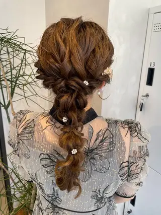 ロング ヘアアレンジ 透明感カラー✨艶髪 制作🌱山根あゆみのヘアスタイル